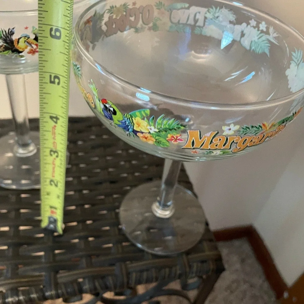 Margaritaville Its Five OClock Somewhere Margarita Glasses Set of2 Parrot Tropic